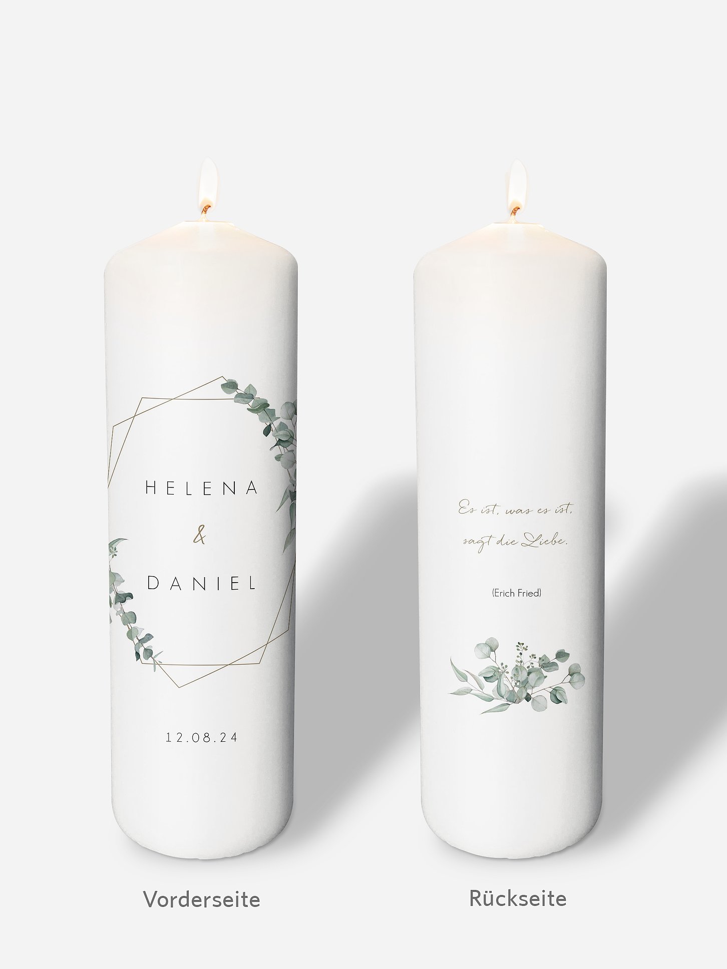 Hochzeitskerze Soft Greenery