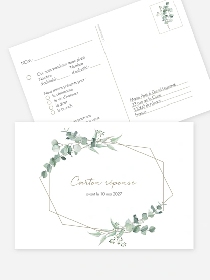 Carton réponse Soft Greenery