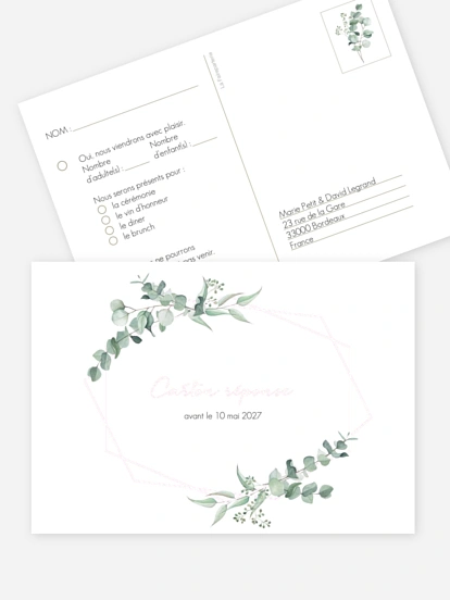 Carton réponse Soft Greenery