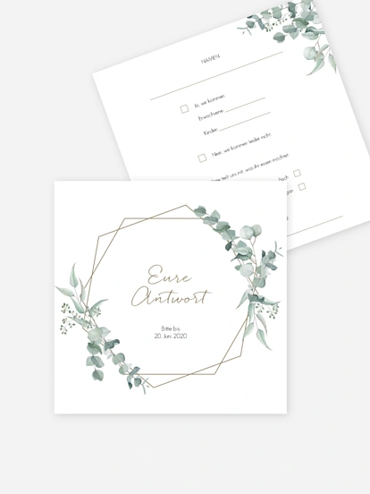 Antwortkarte Hochzeit Soft Greenery
