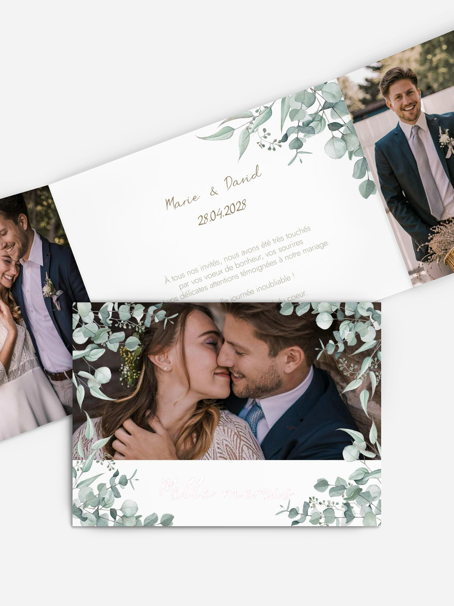 Carte de remerciements Soft Greenery