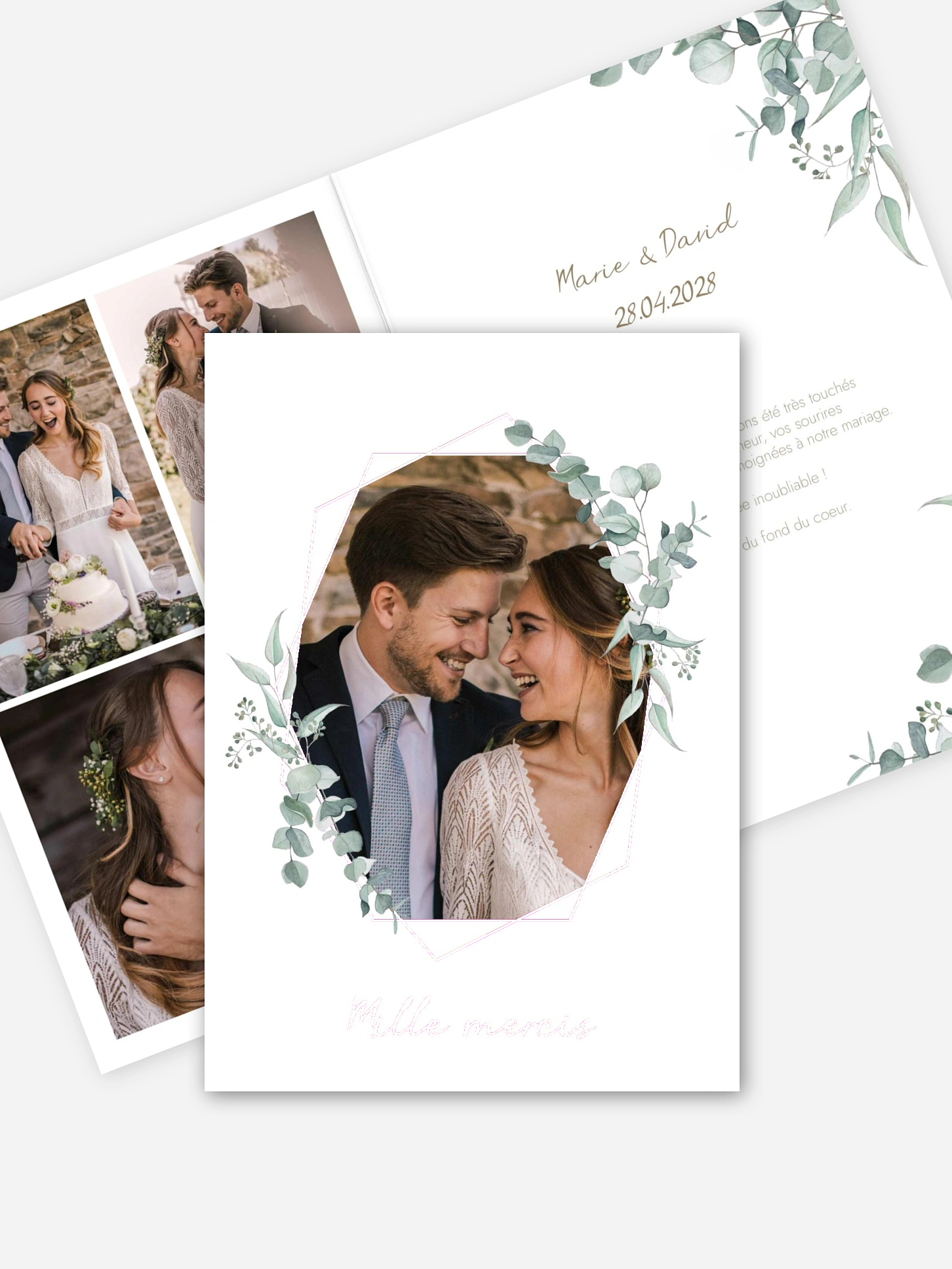 Carte de remerciements Soft Greenery