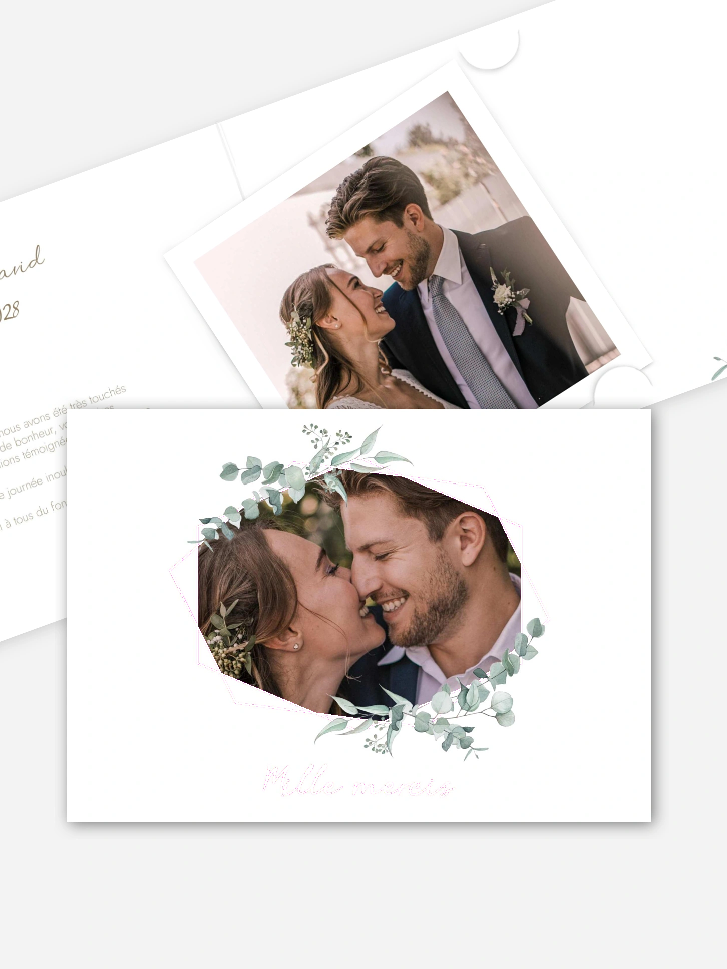 Carte de remerciements Soft Greenery