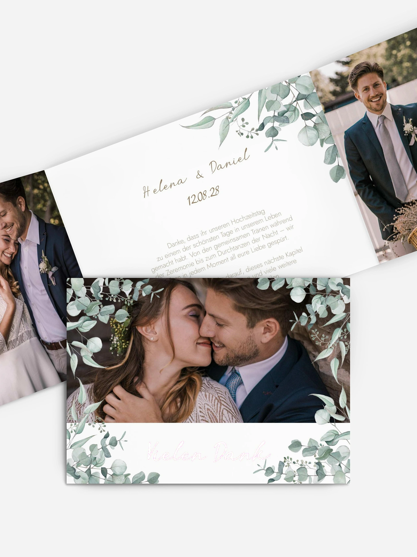 Dankeskarte Hochzeit Soft Greenery