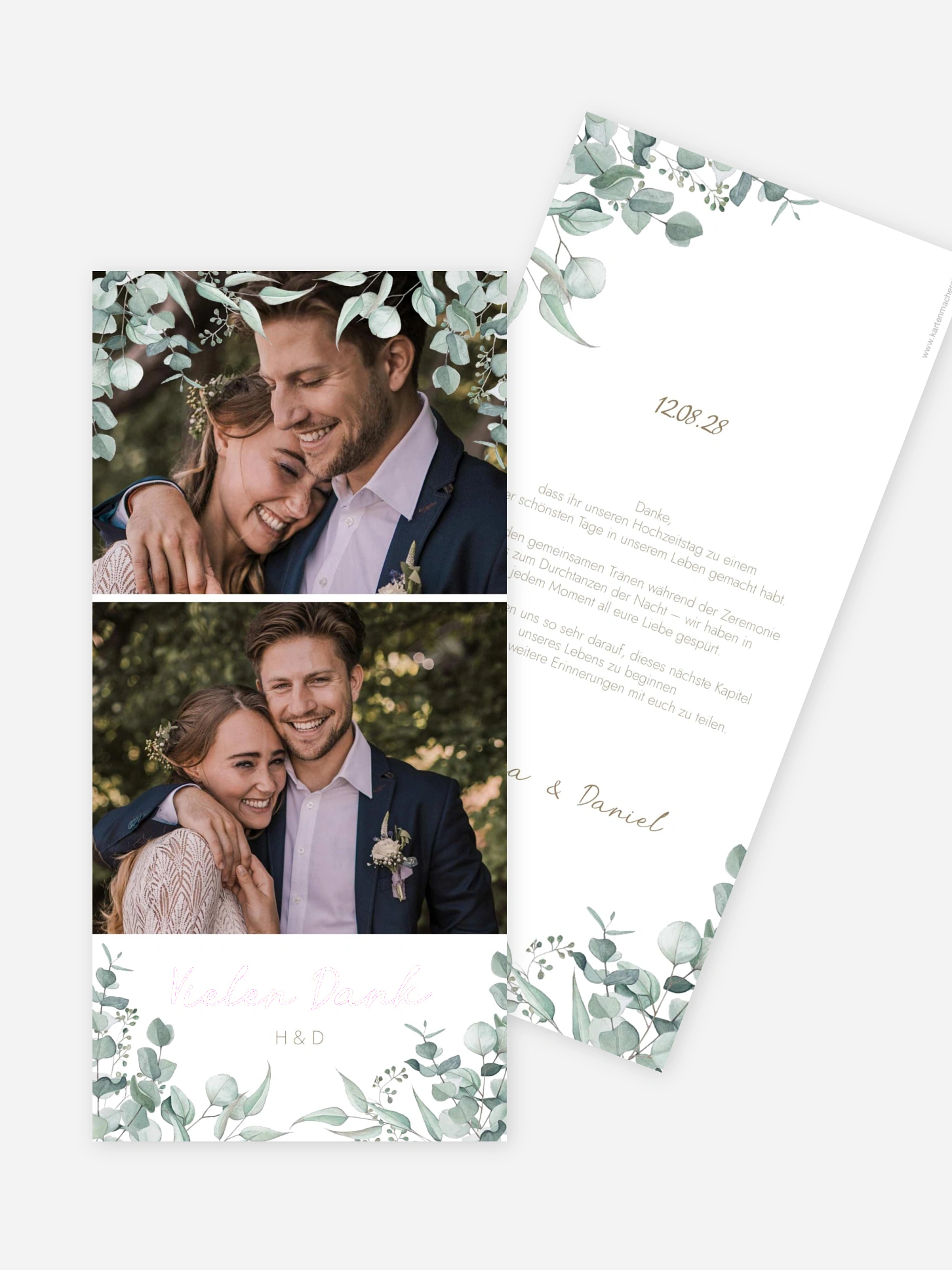 Dankeskarte Hochzeit Soft Greenery