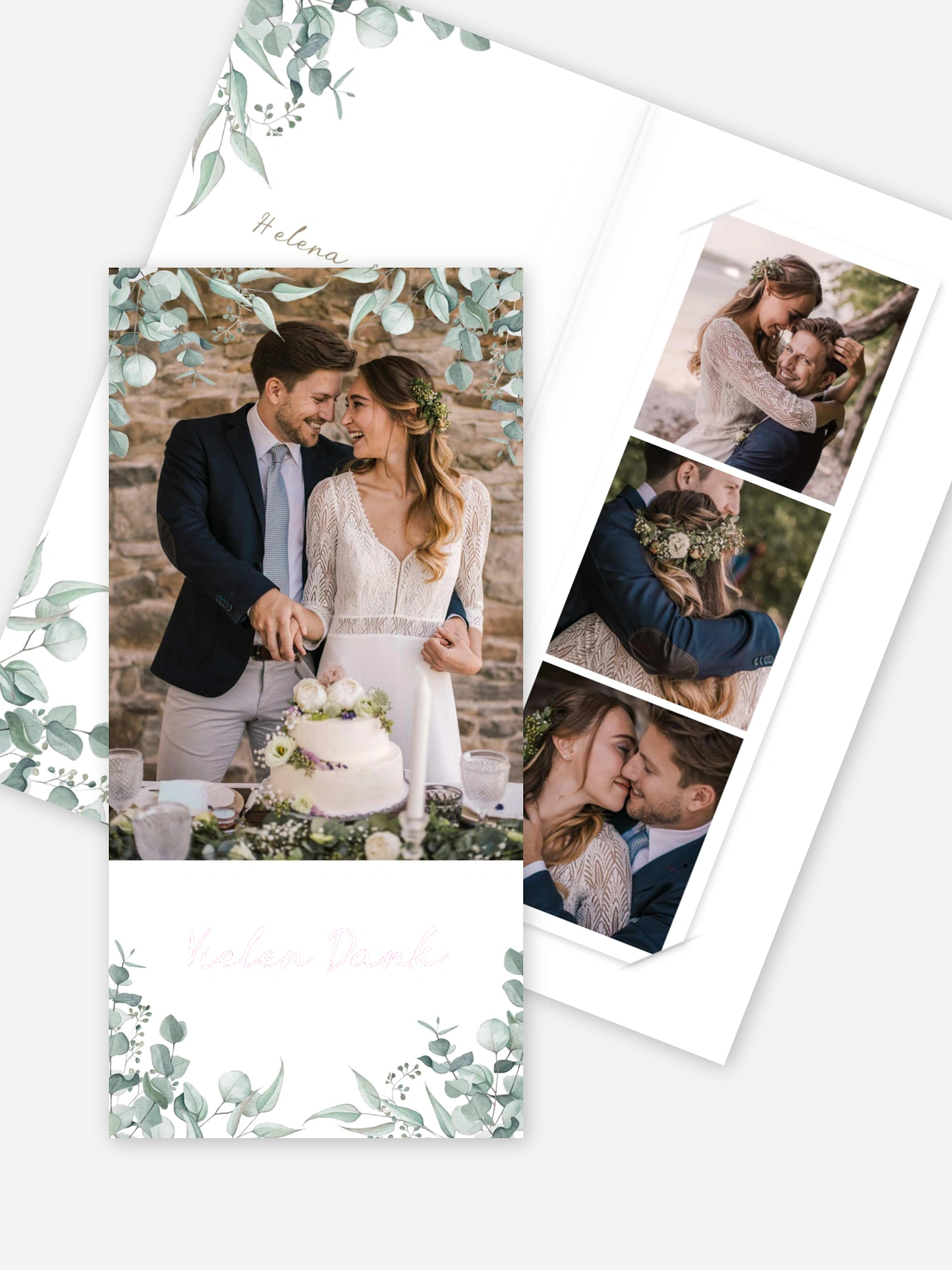 Dankeskarte Hochzeit Soft Greenery