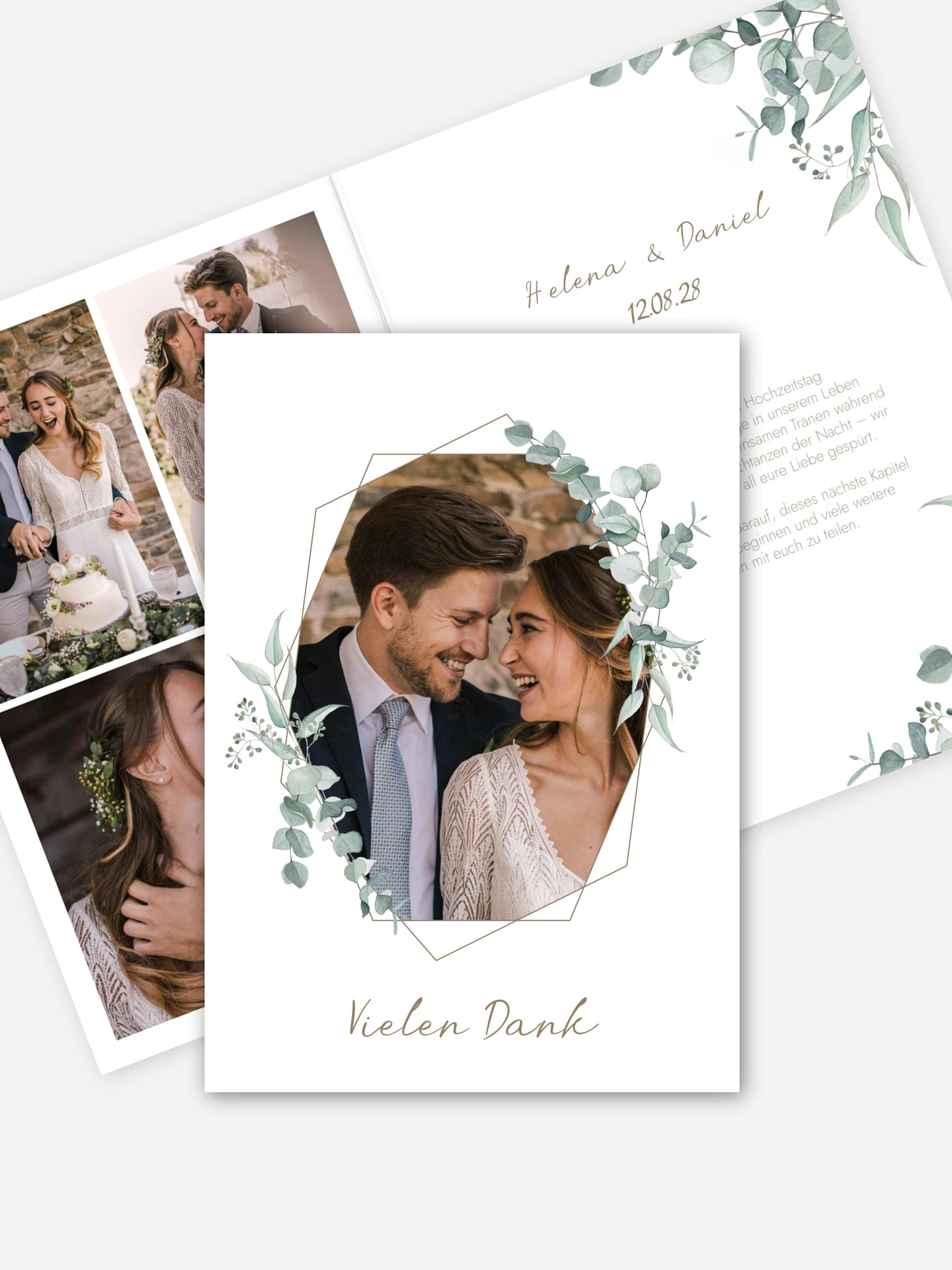 Dankeskarte Hochzeit Soft Greenery