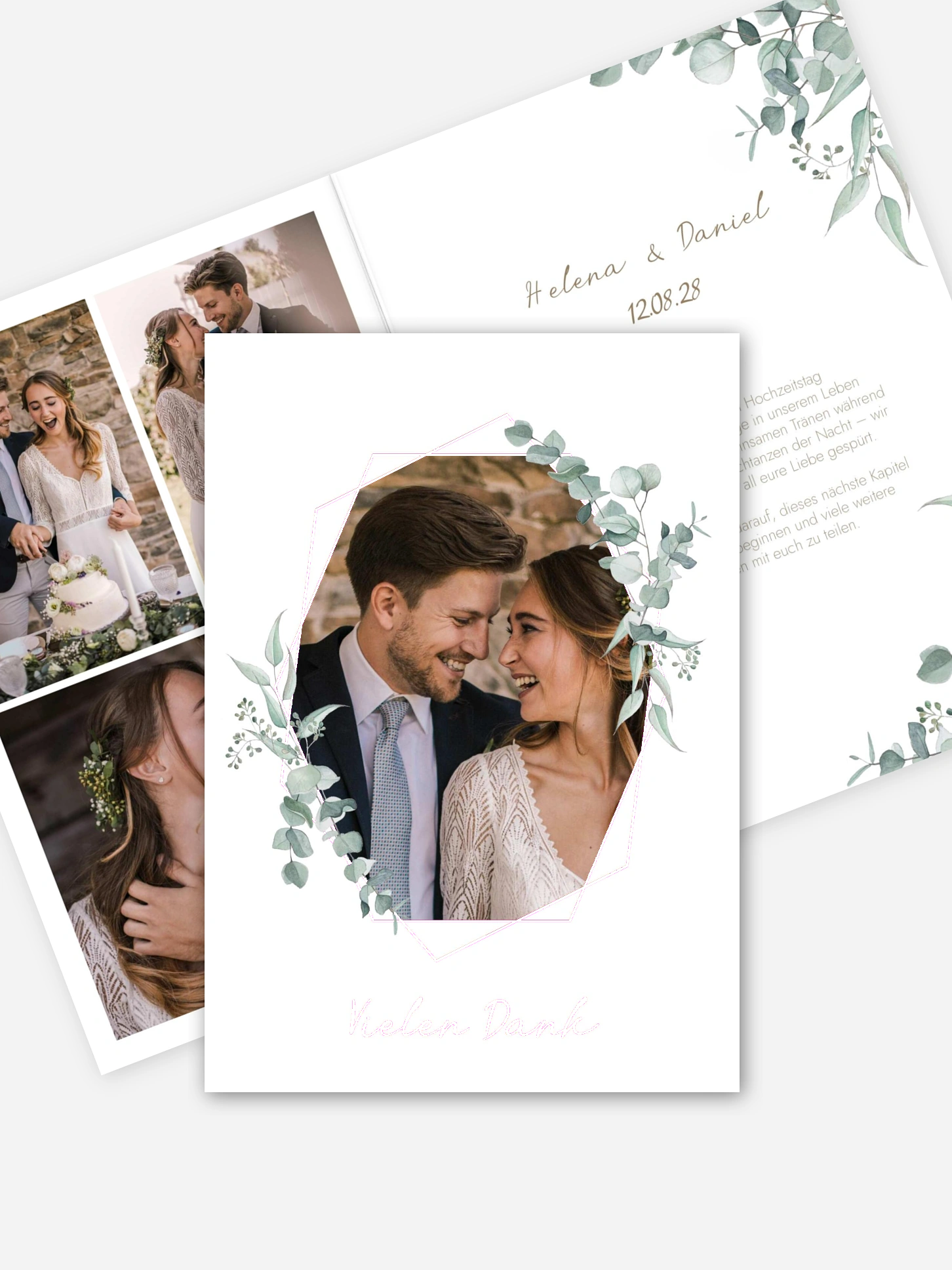 Dankeskarte Hochzeit Soft Greenery