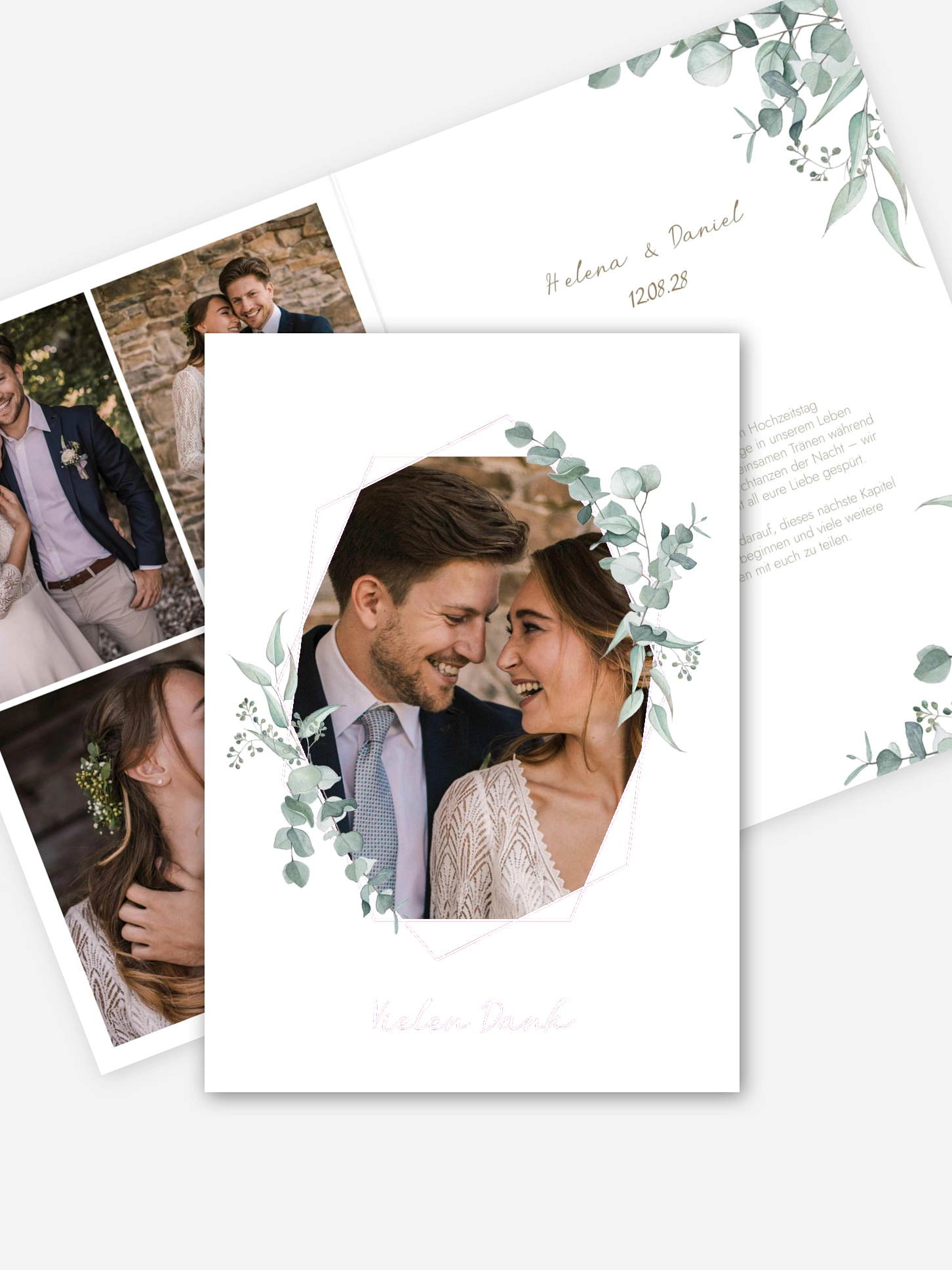 Dankeskarte Hochzeit Soft Greenery