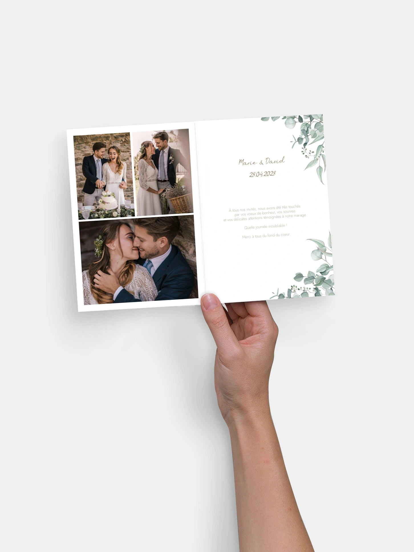 Carte de remerciements Soft Greenery