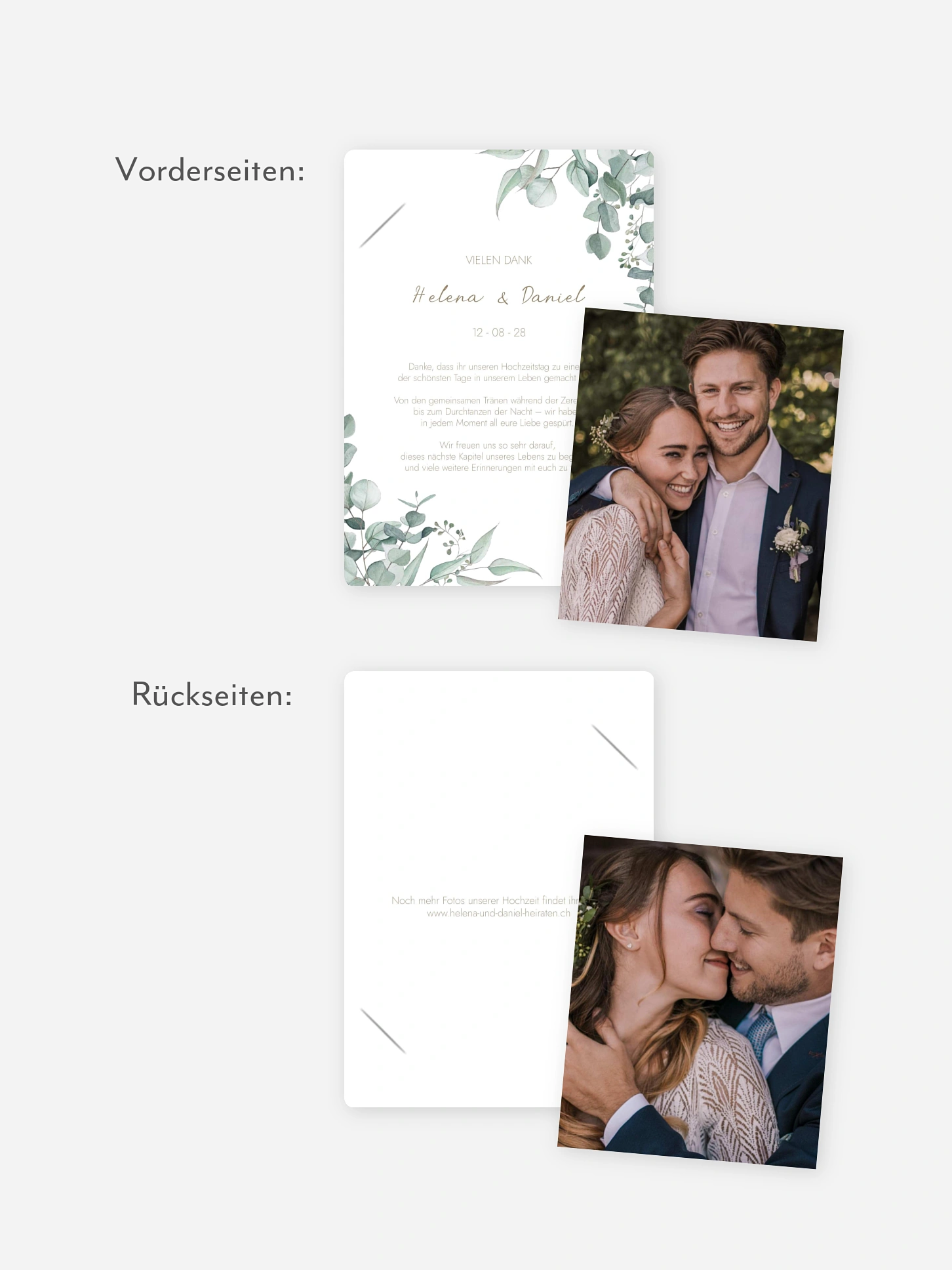 Dankeskarte Hochzeit Soft Greenery