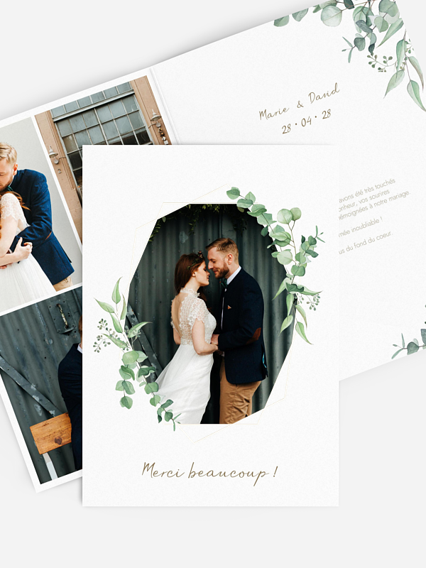 Carte de remerciements Soft Greenery