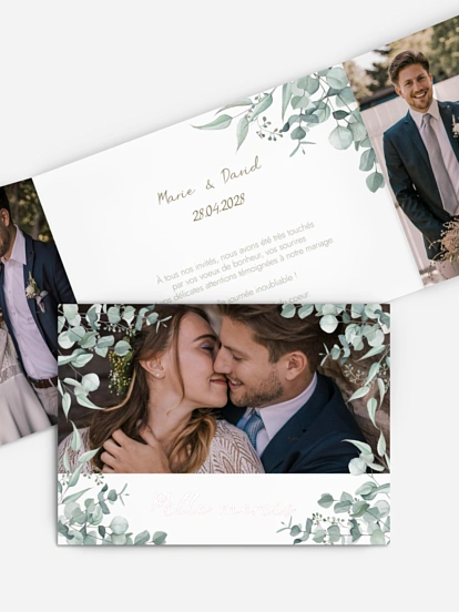 Carte de remerciements Soft Greenery