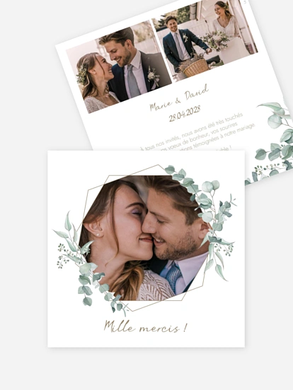Carte de remerciements Soft Greenery