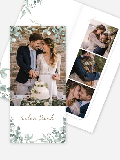 Dankeskarte Hochzeit Soft Greenery