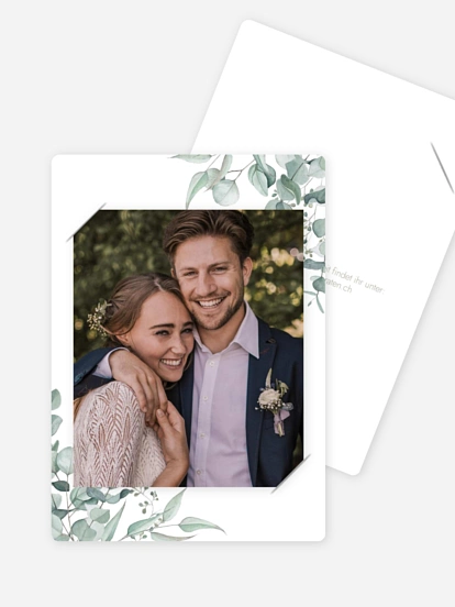 Dankeskarte Hochzeit Soft Greenery