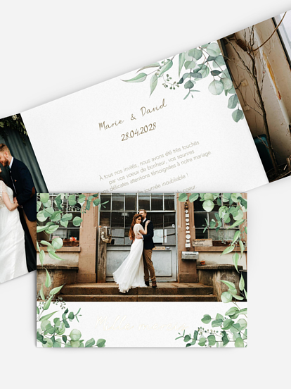 Carte de remerciements Soft Greenery