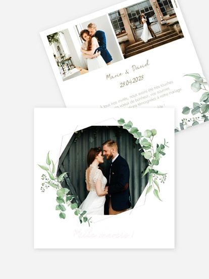 Carte de remerciements Soft Greenery