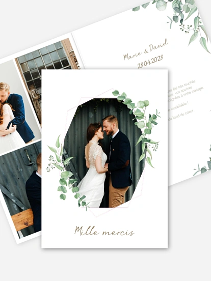 Carte de remerciements Soft Greenery