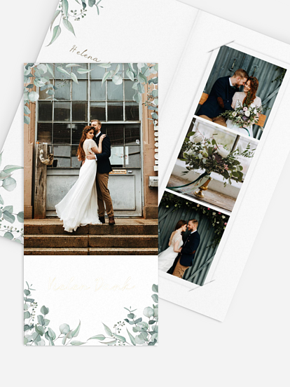 Dankeskarte Hochzeit Soft Greenery