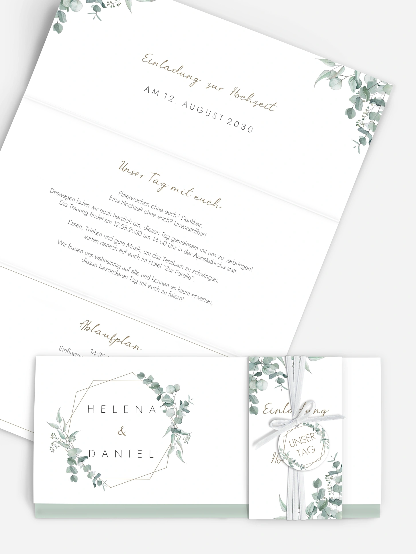 Hochzeitseinladung Soft Greenery