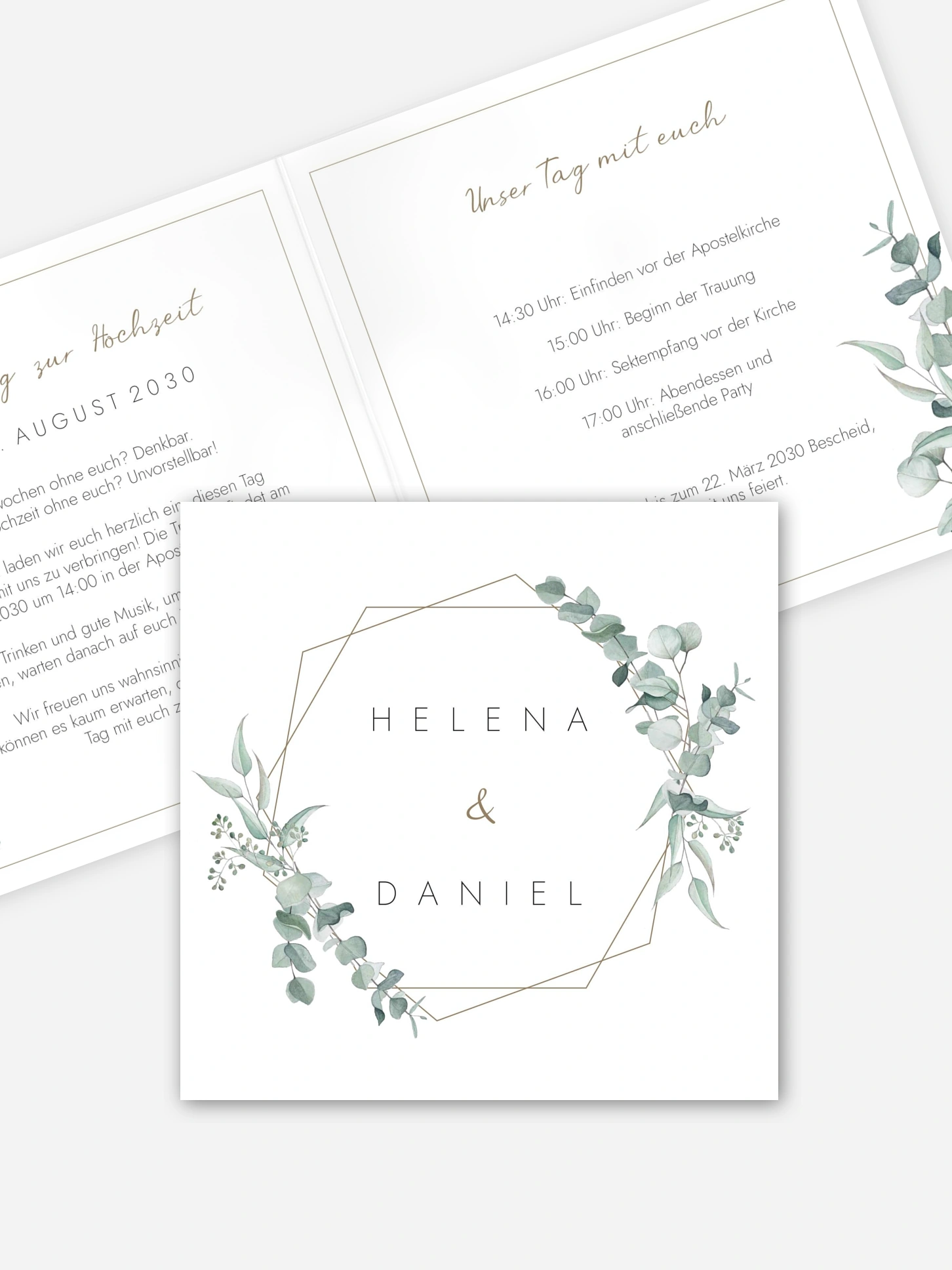 Hochzeitseinladung Soft Greenery