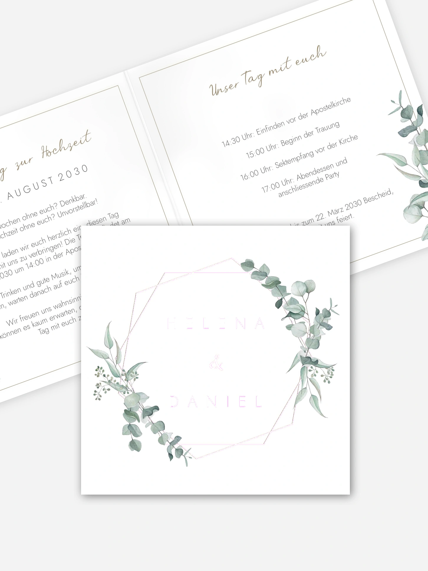 Hochzeitseinladung Soft Greenery
