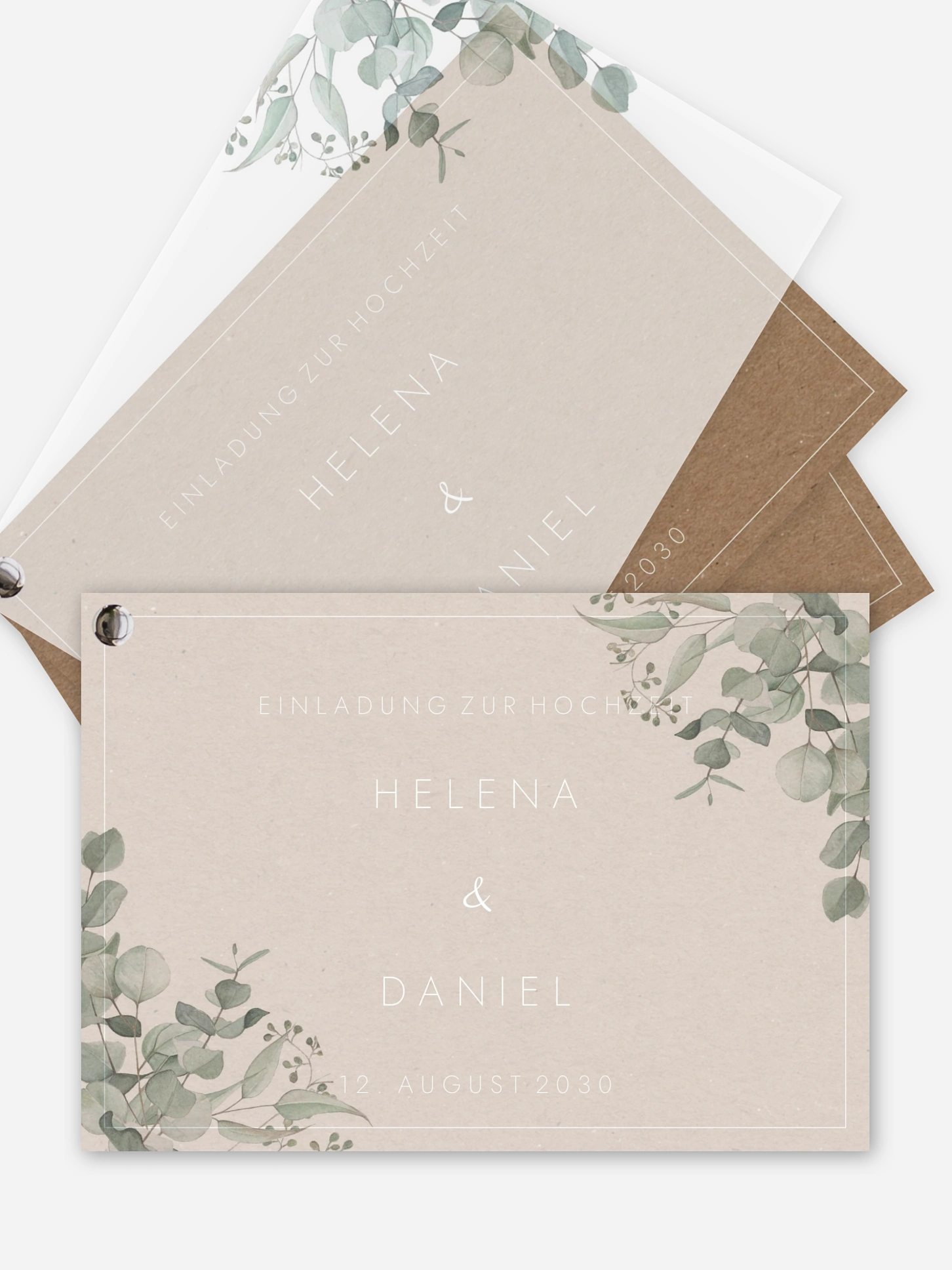 Hochzeitseinladung Soft Greenery