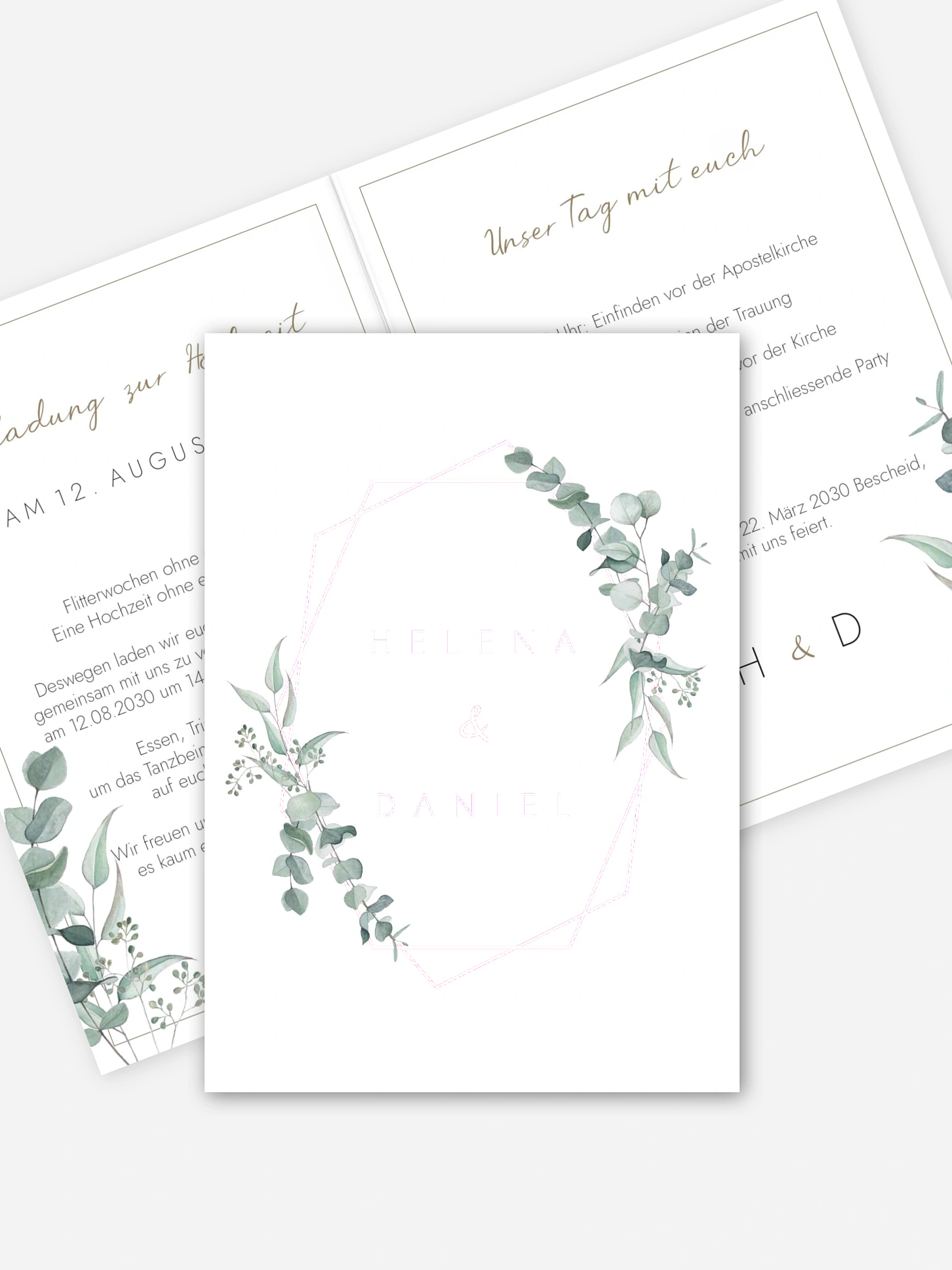 Hochzeitseinladung Soft Greenery