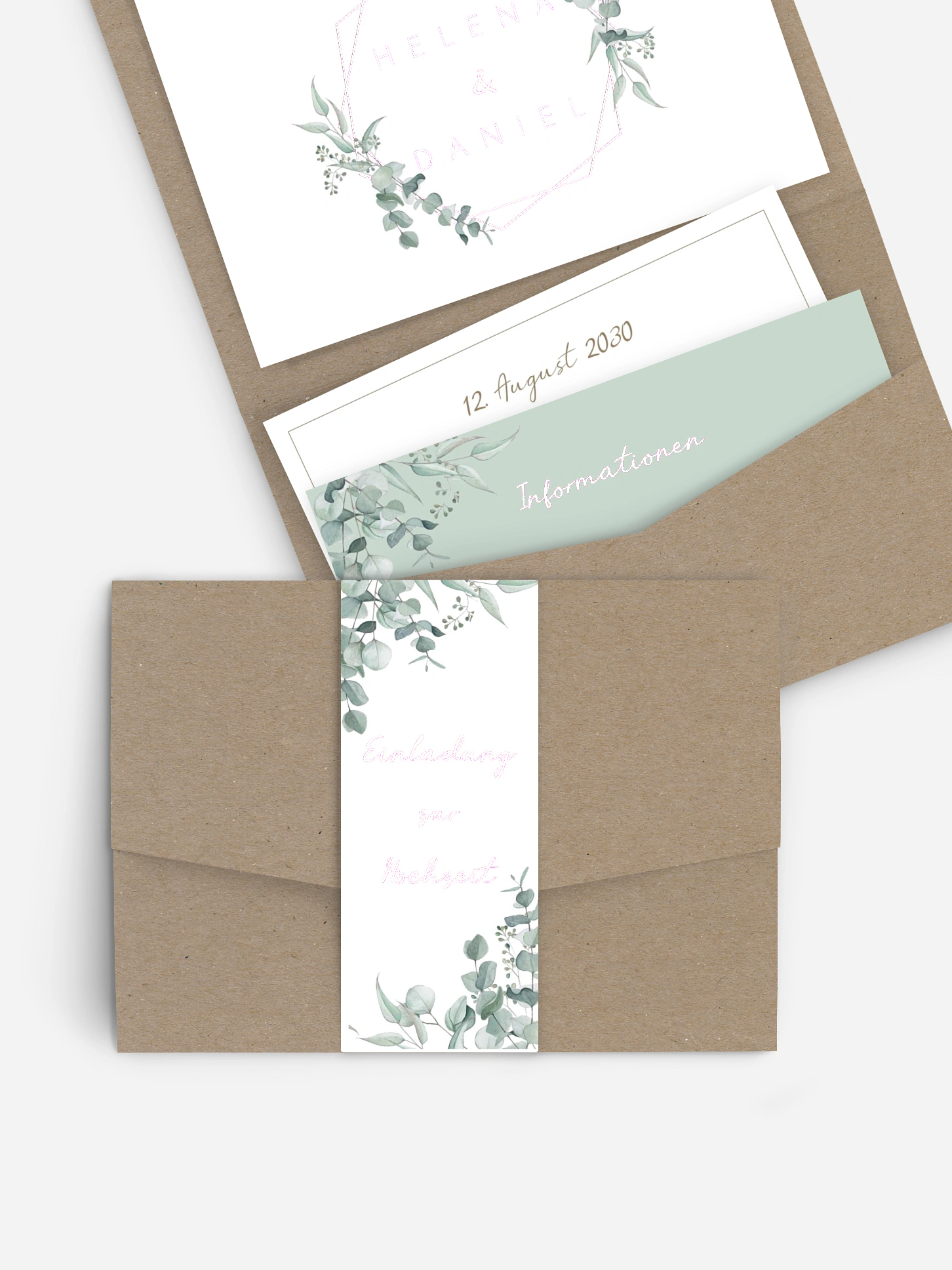 Hochzeitseinladung Soft Greenery