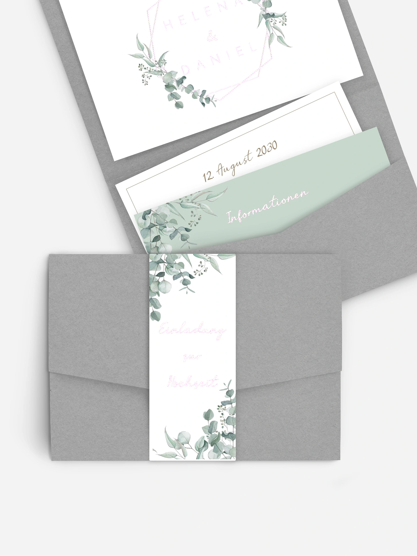Hochzeitseinladung Soft Greenery