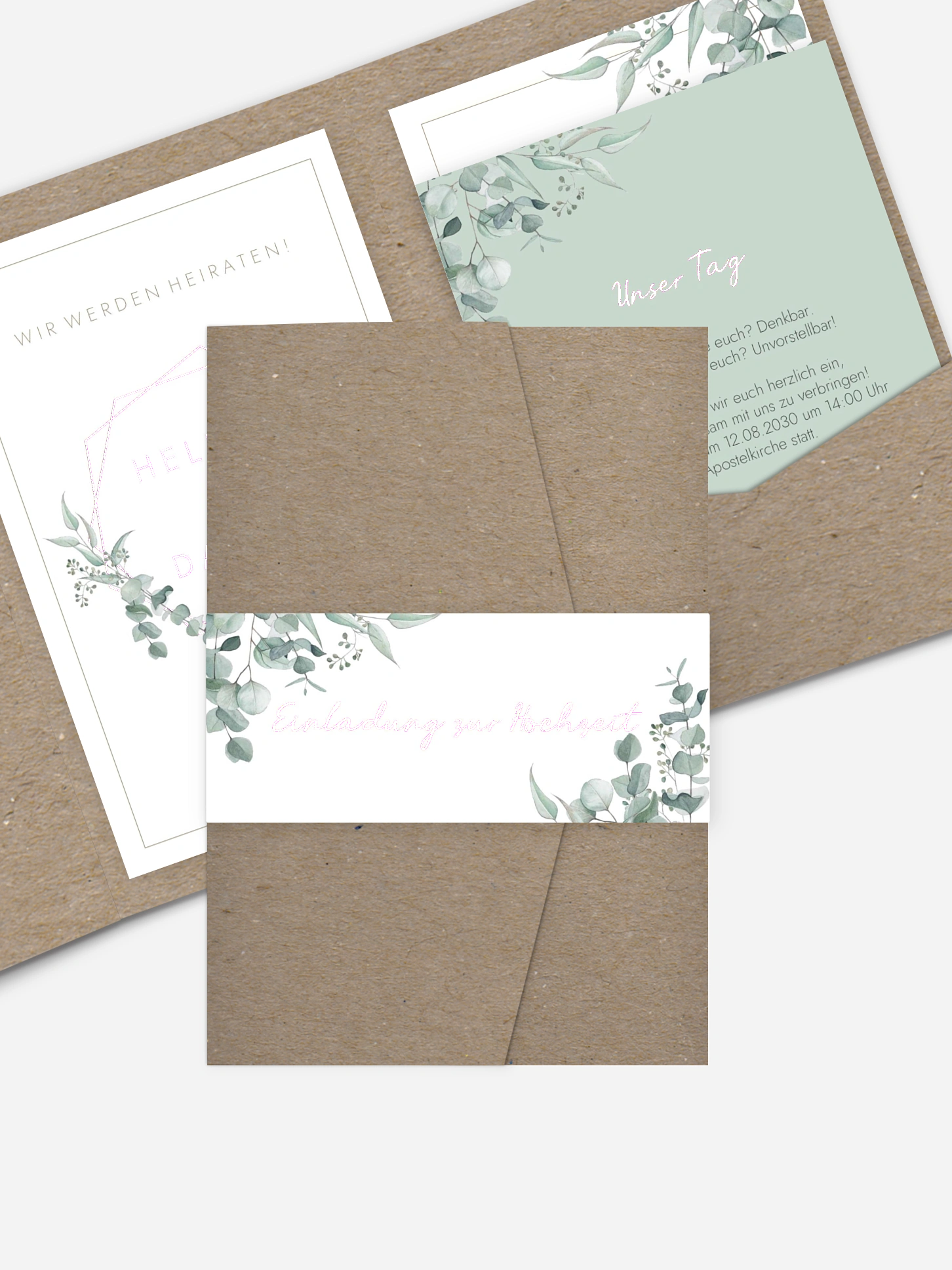 Hochzeitseinladung Soft Greenery