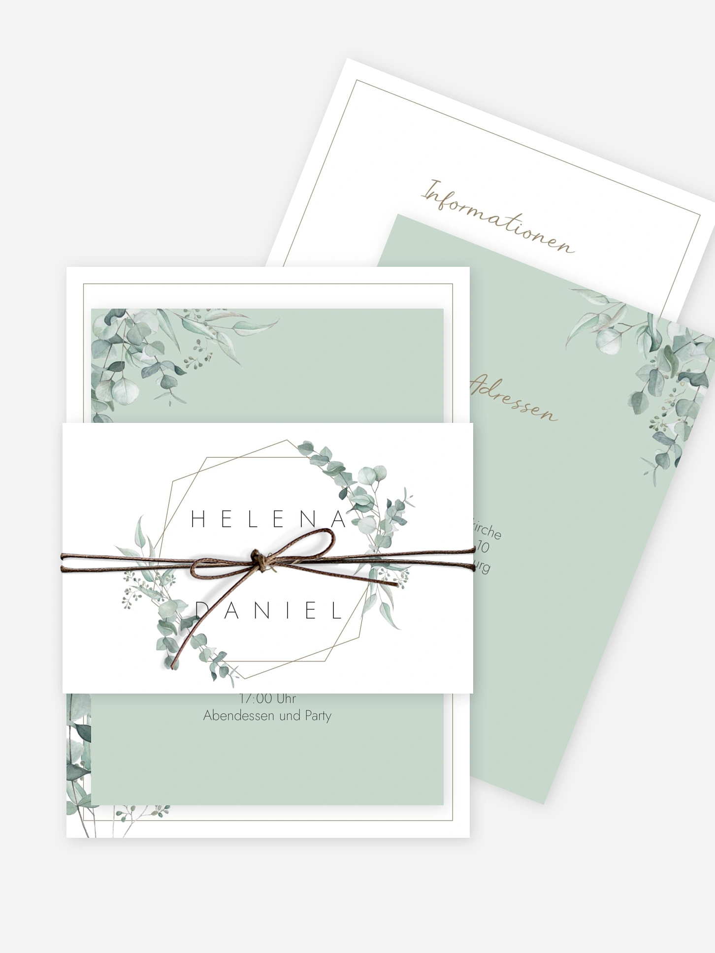 Hochzeitseinladung Soft Greenery