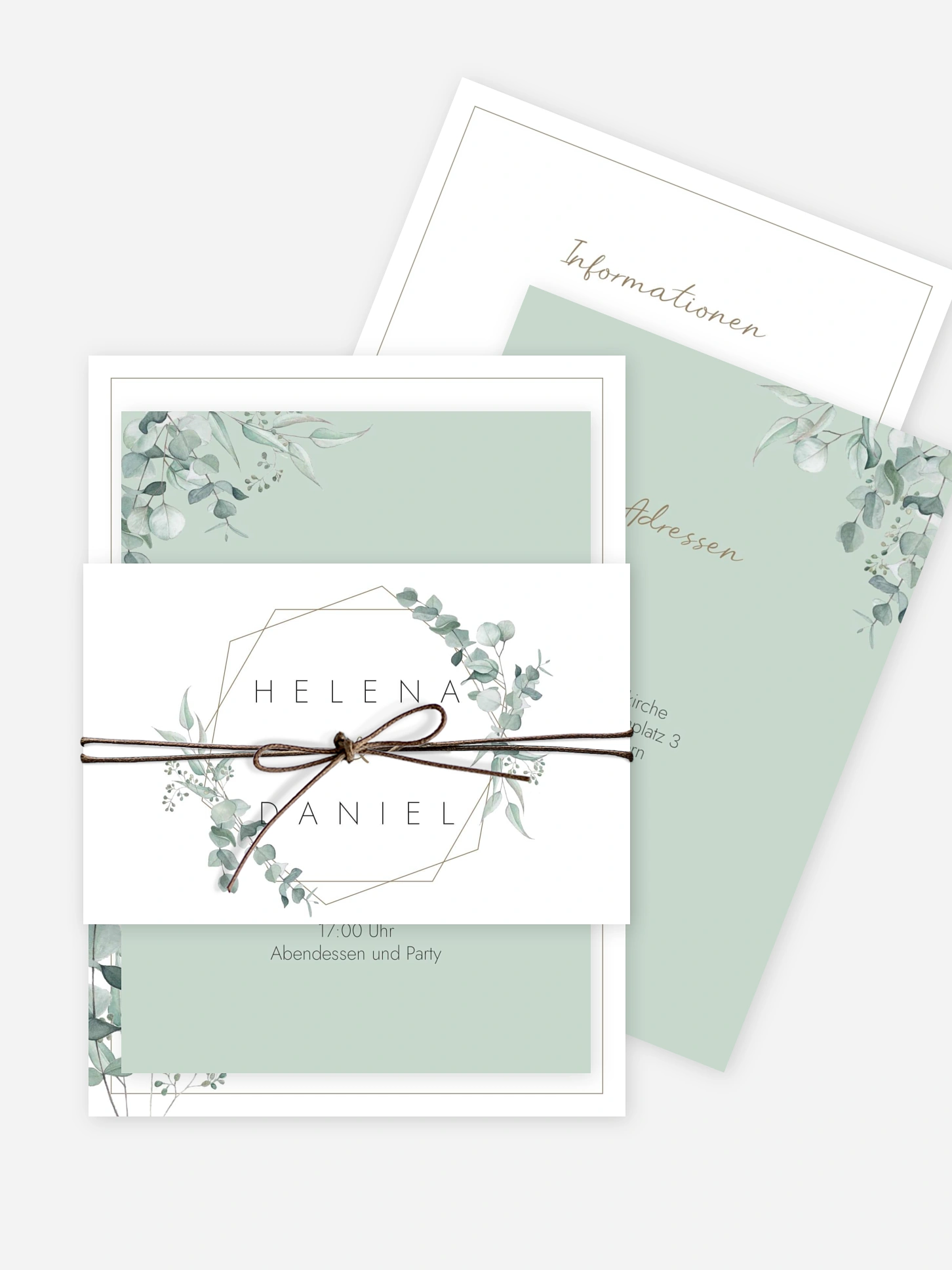 Hochzeitseinladung Soft Greenery
