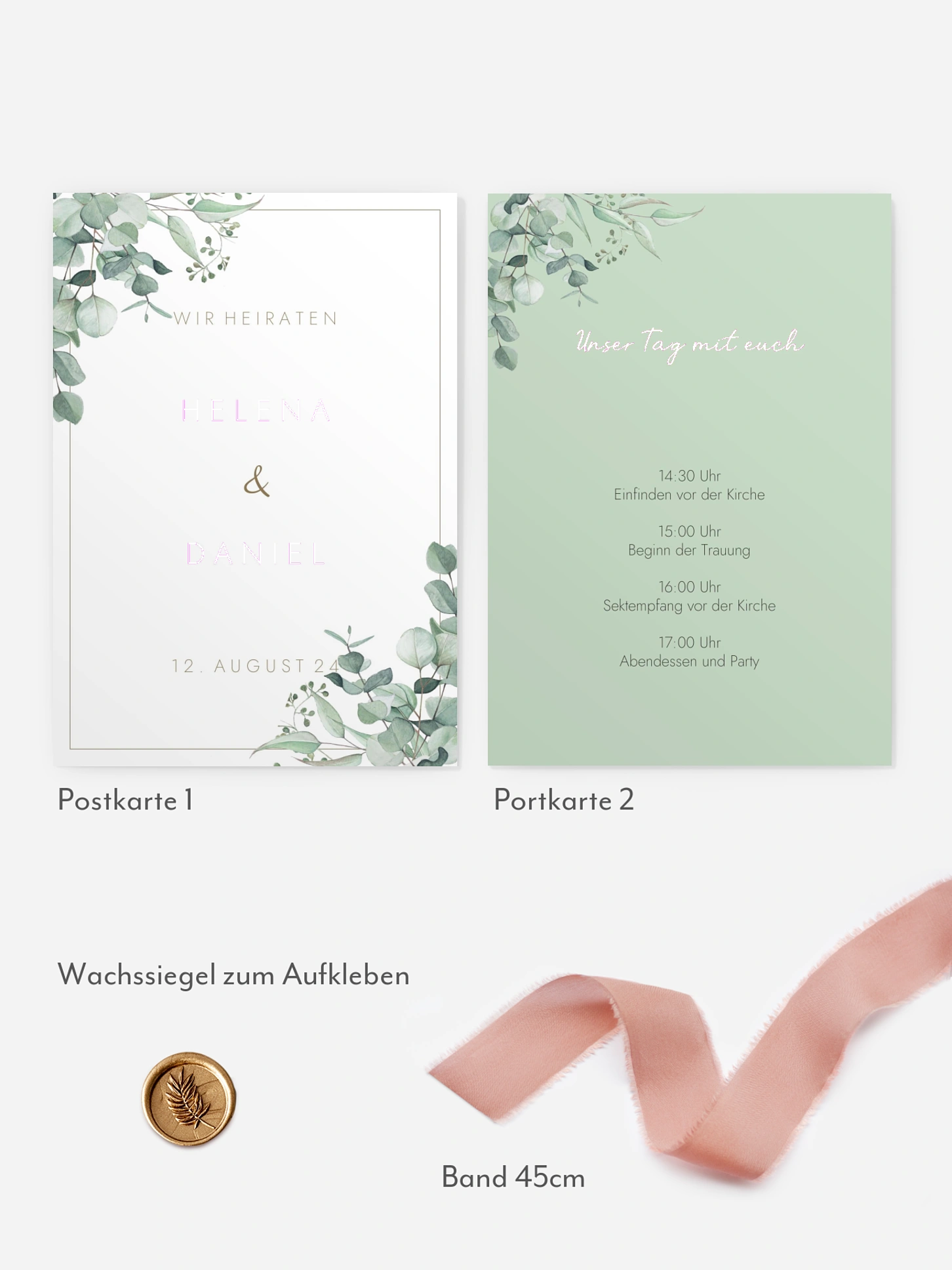 Hochzeitseinladung Soft Greenery