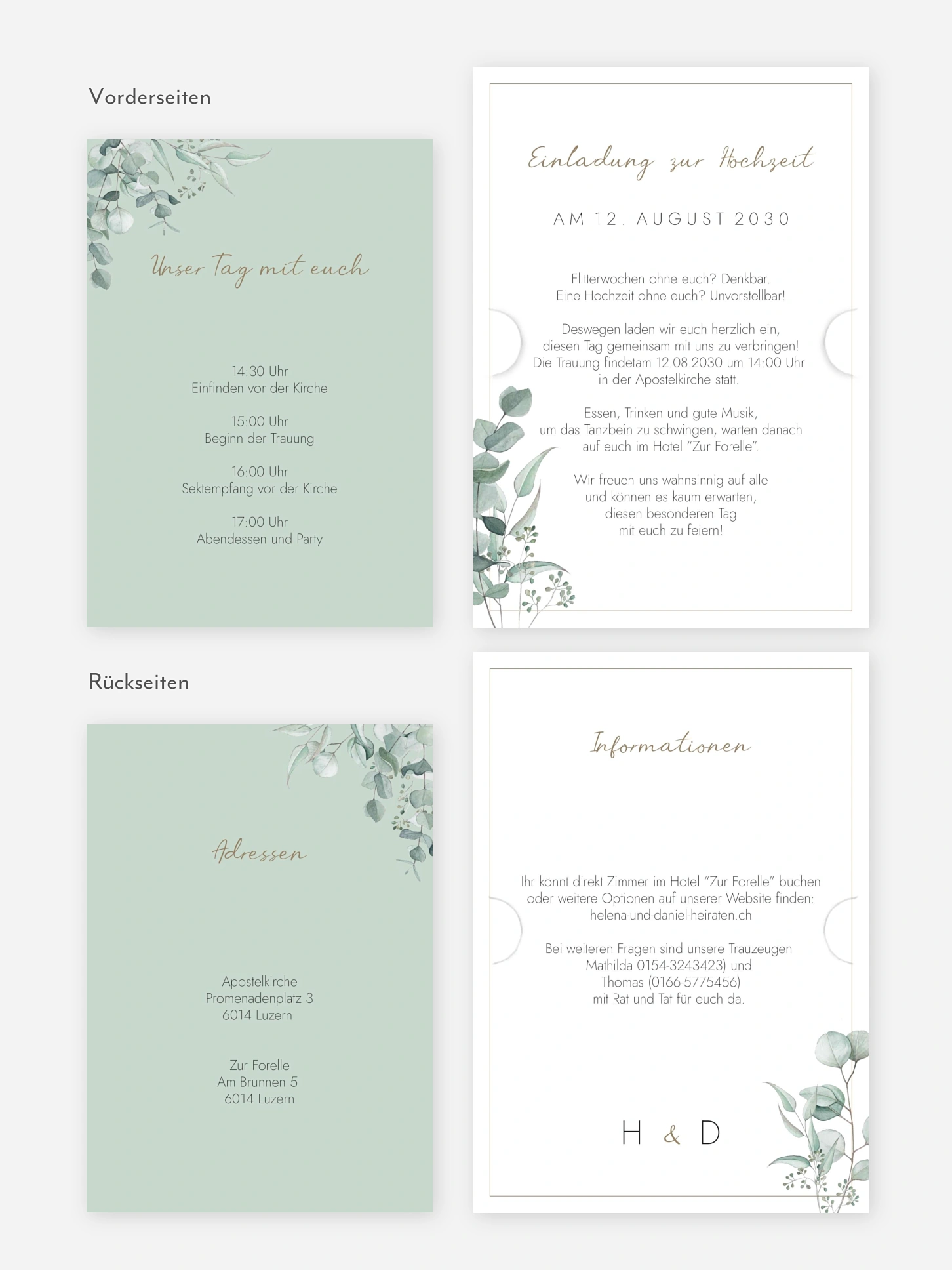 Hochzeitseinladung Soft Greenery