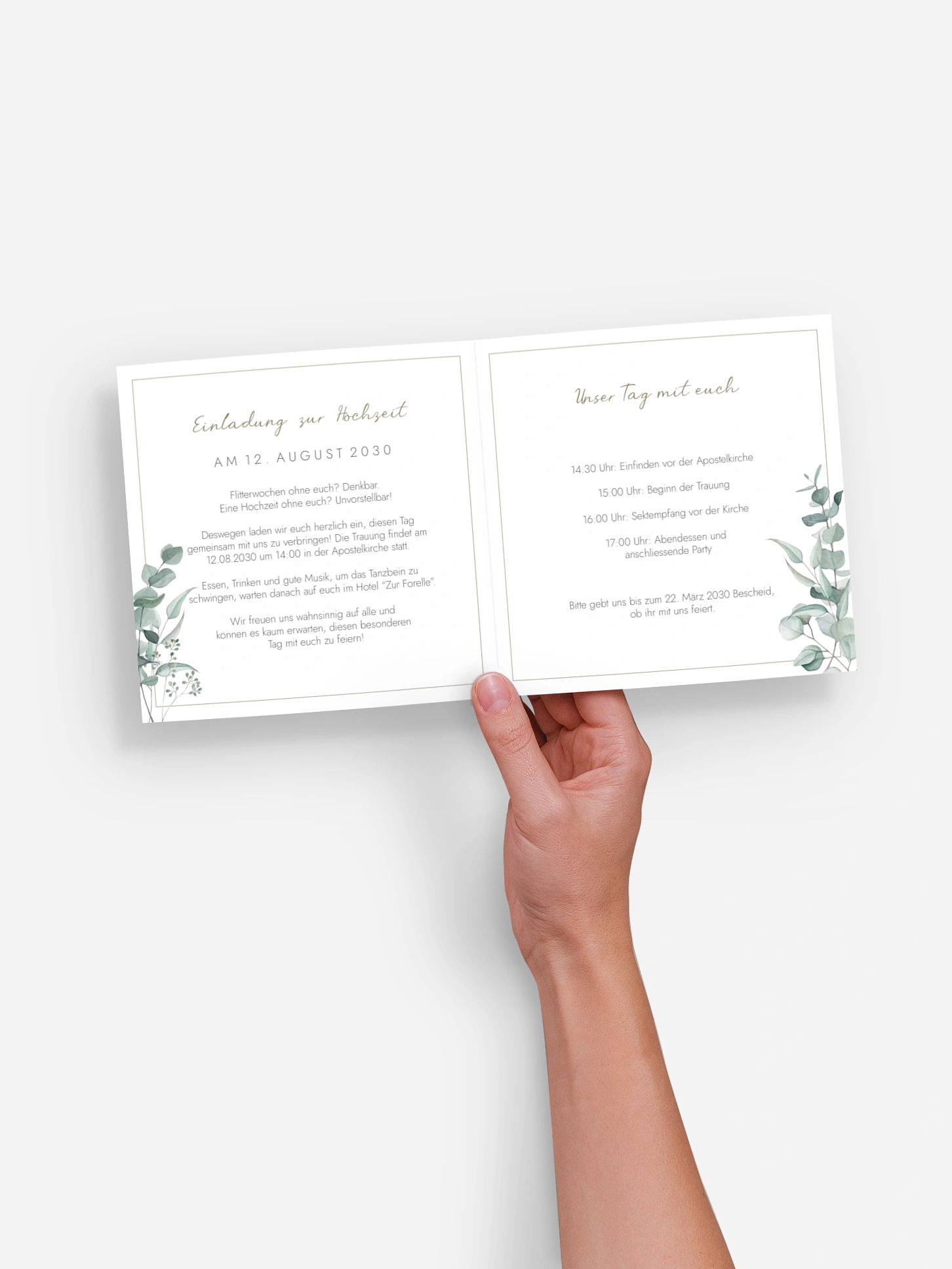 Hochzeitseinladung Soft Greenery