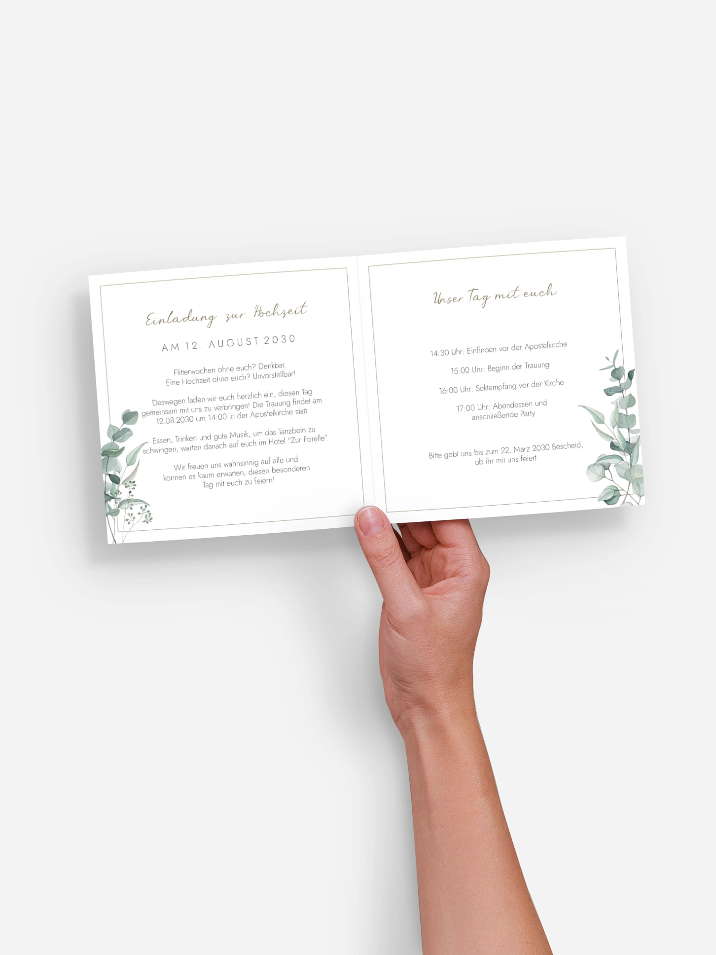 Hochzeitseinladung Soft Greenery