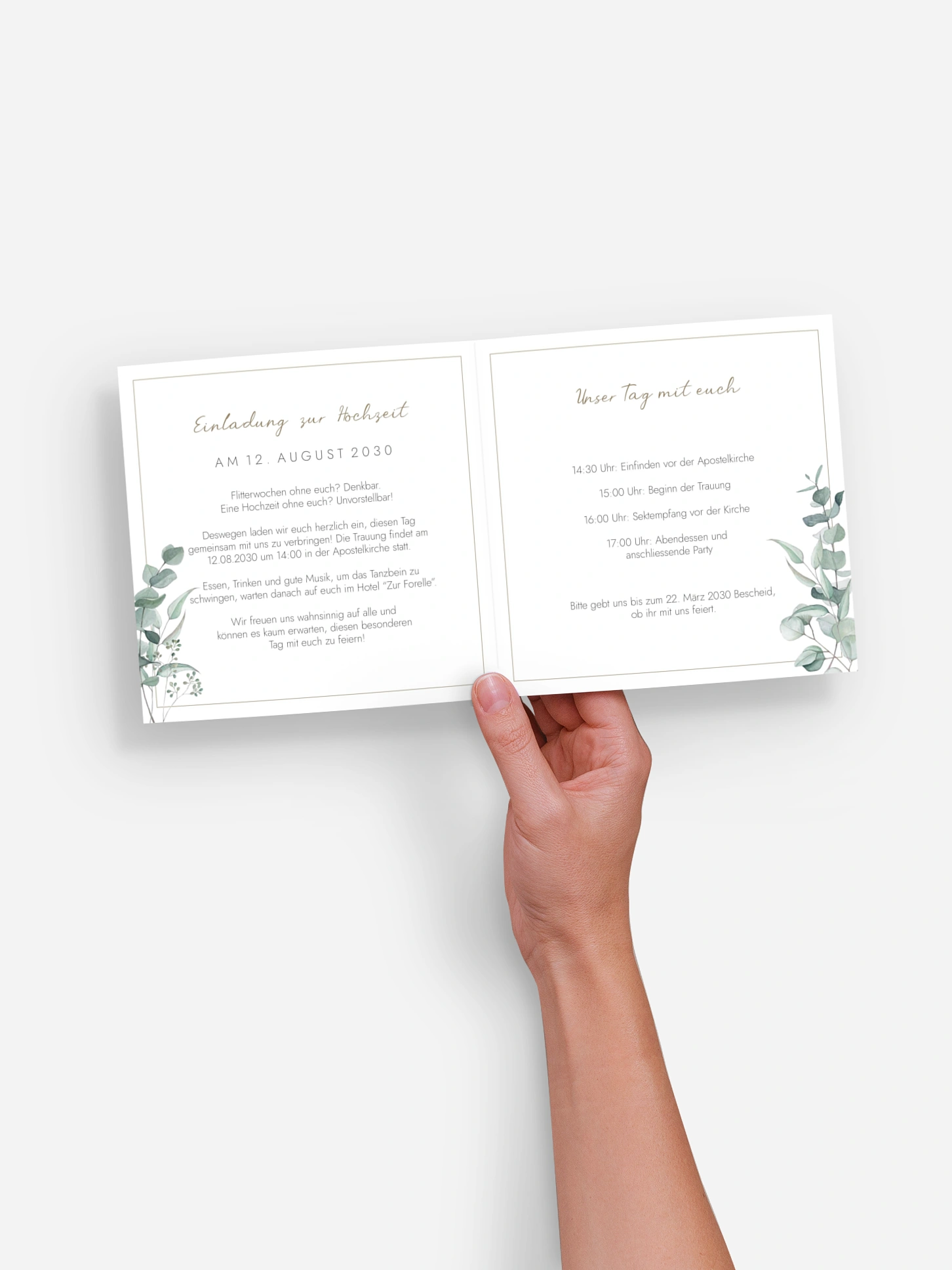 Hochzeitseinladung Soft Greenery