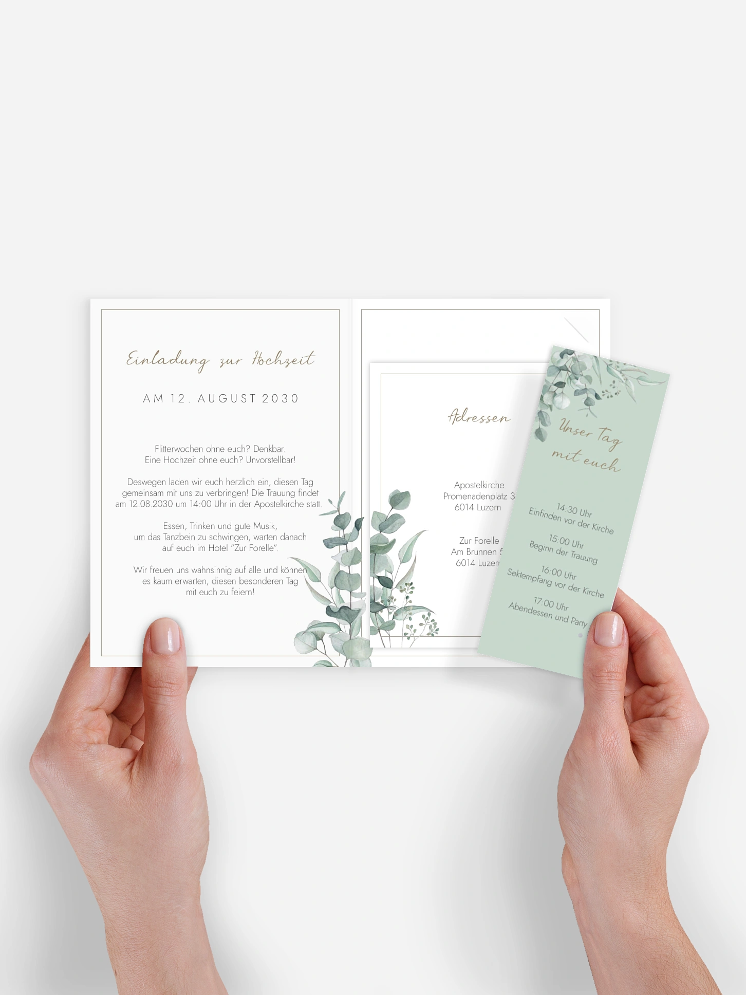 Hochzeitseinladung Soft Greenery