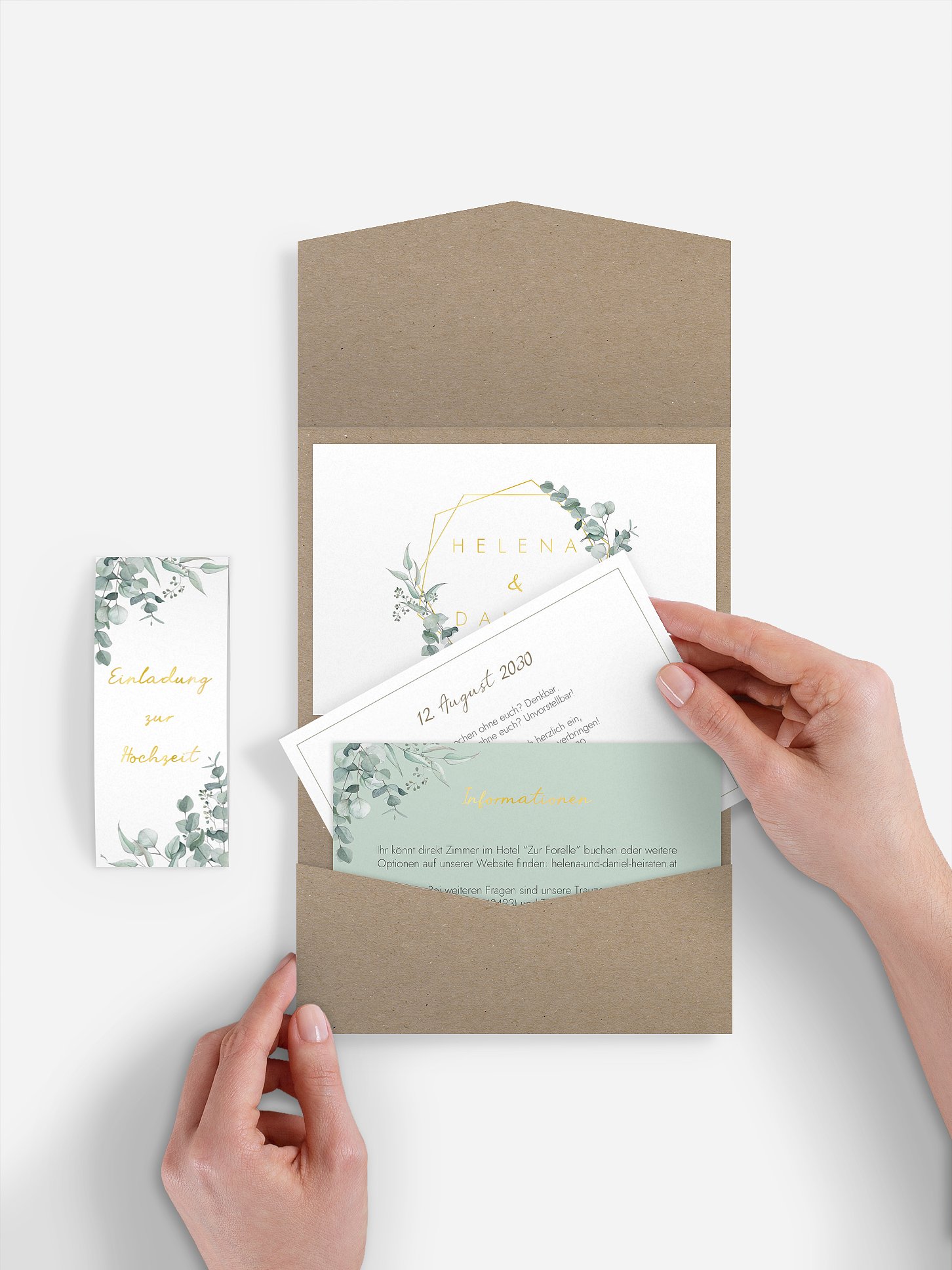 Hochzeitseinladung Soft Greenery