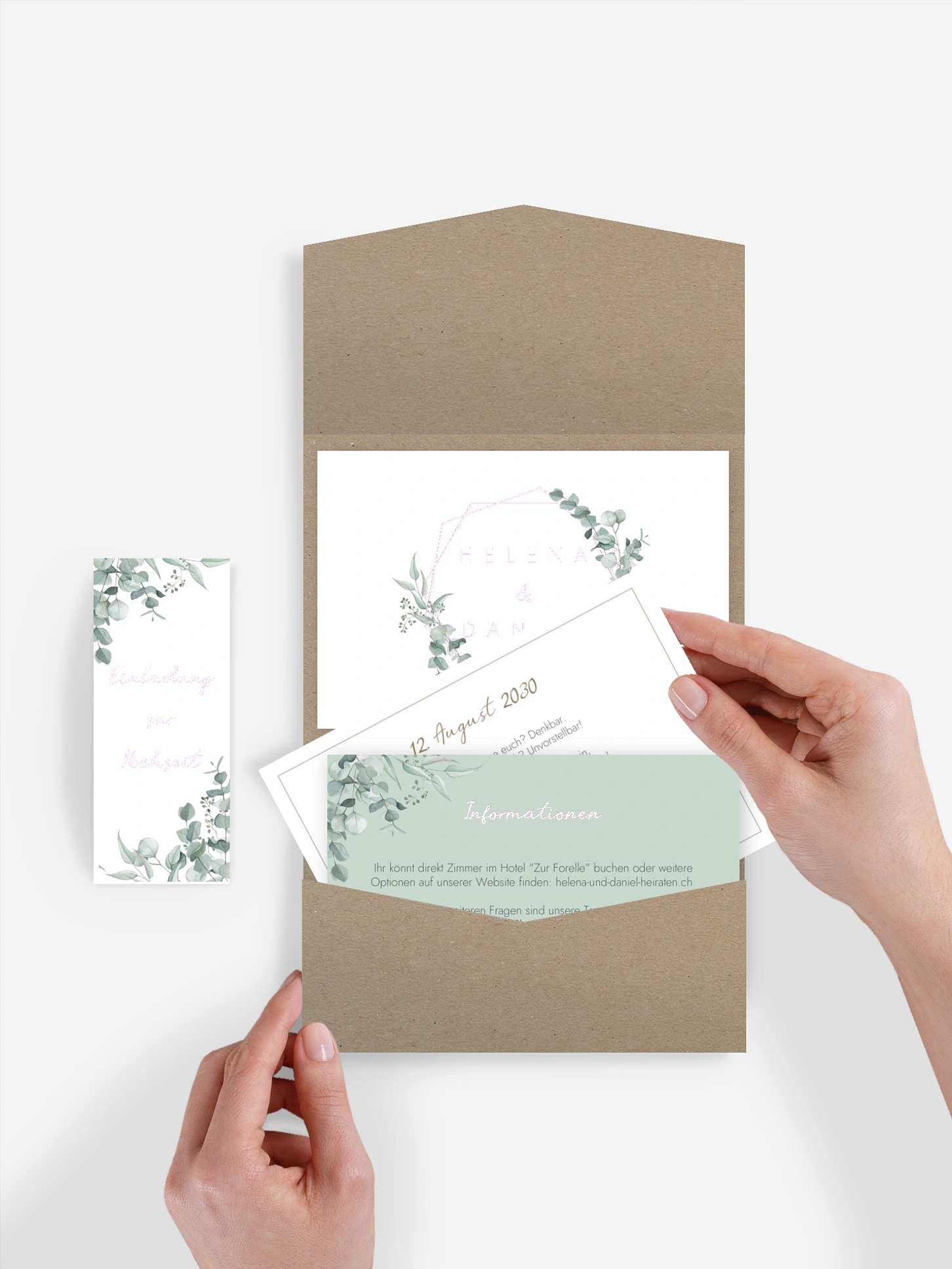 Hochzeitseinladung Soft Greenery