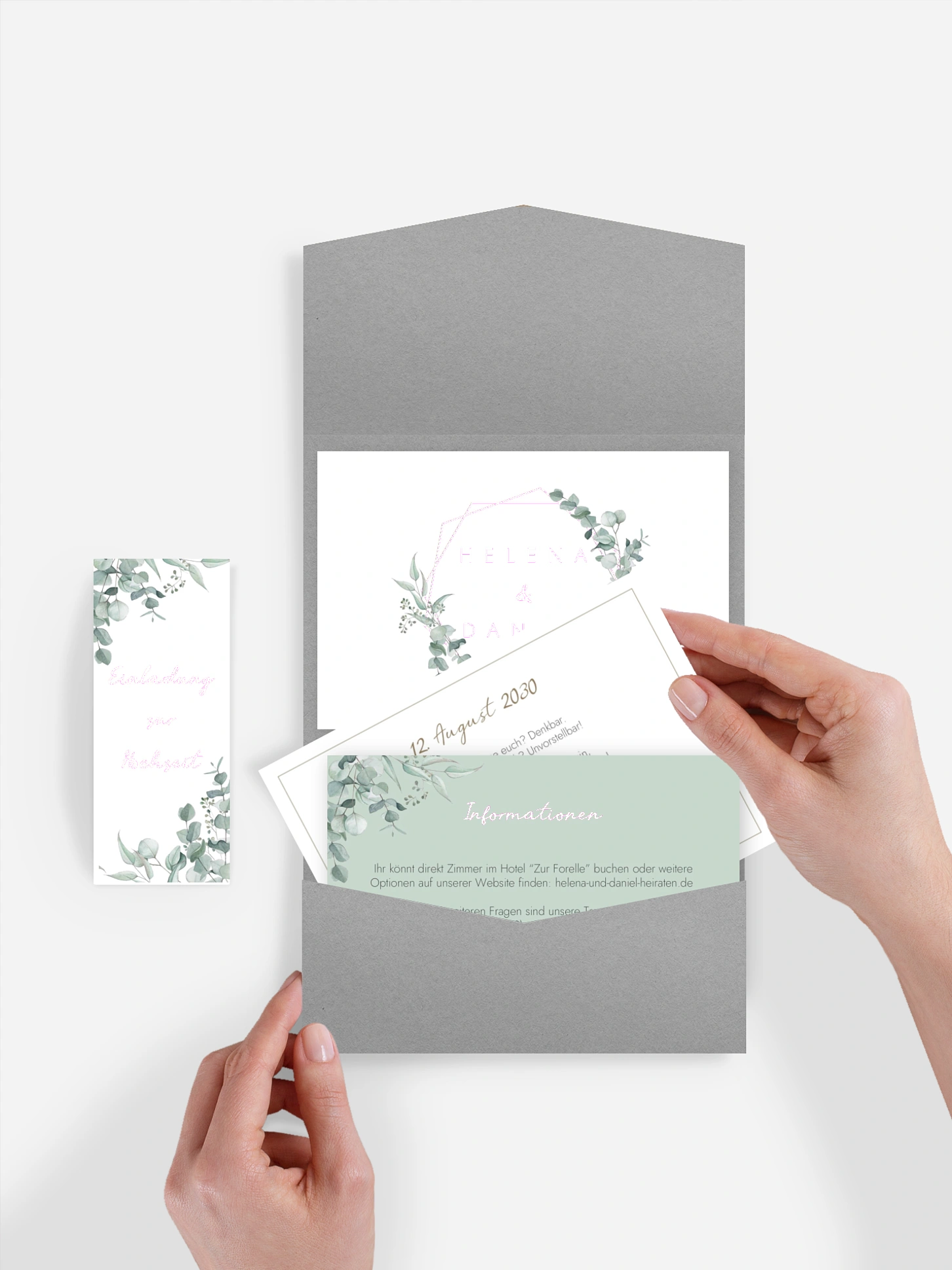 Hochzeitseinladung Soft Greenery