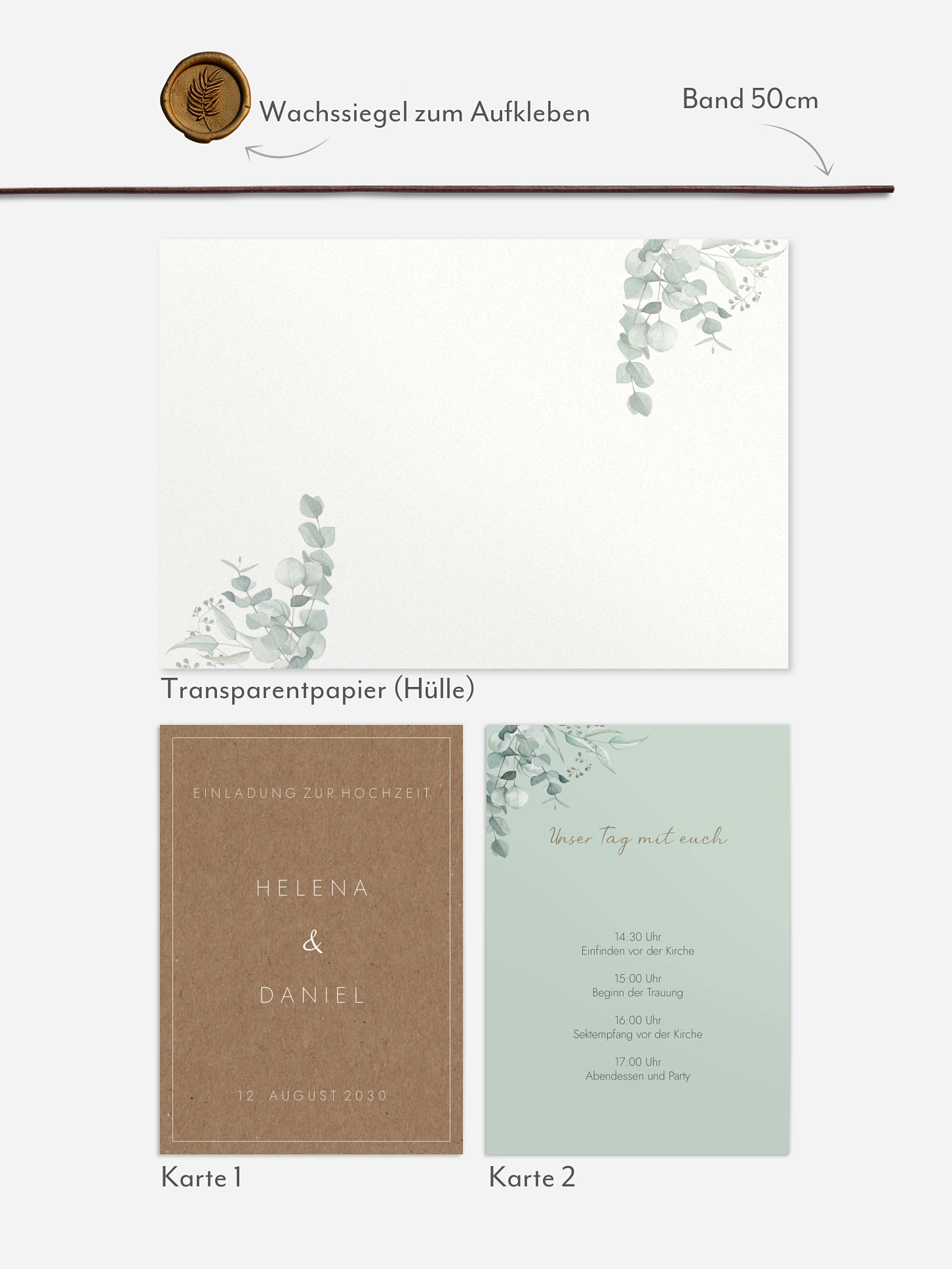Hochzeitseinladung Soft Greenery