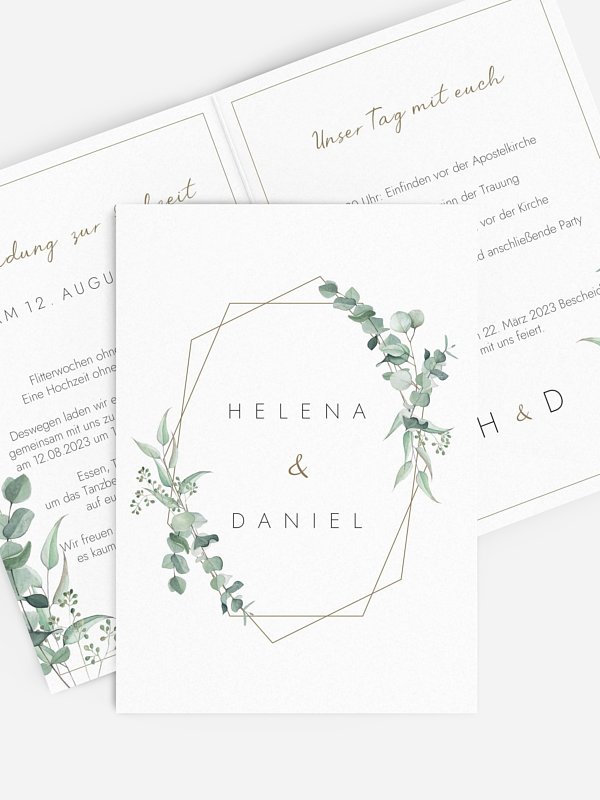 Hochzeitseinladung Soft Greenery