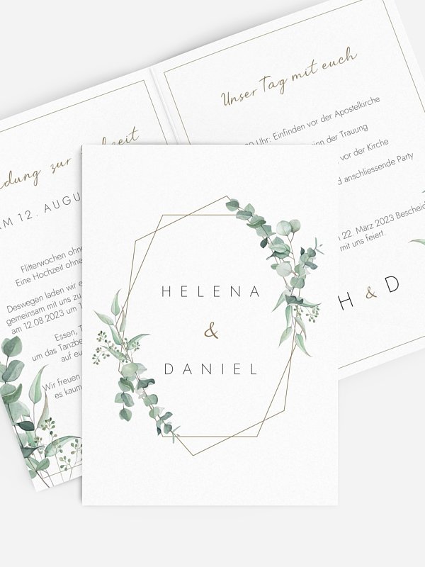 Hochzeitseinladung Soft Greenery
