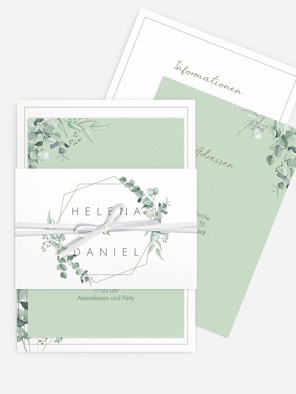 Hochzeitseinladung Soft Greenery