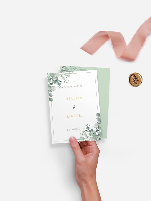 Hochzeitseinladung Soft Greenery