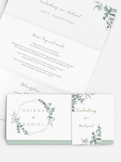 Hochzeitseinladung Soft Greenery