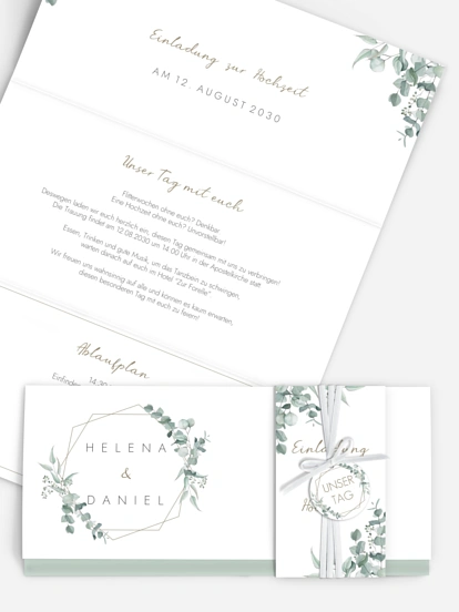 Hochzeitseinladung Soft Greenery